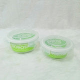 AM6184 Borosil Klip n Store Round Glass Container Set of 2pc (400ml+620ml)