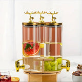AM5970 3-Compartment Beverage Dispenser with Golden Tap & Stand (Each 1850 ml)