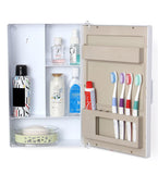 3073 12x16 inches Plastic Storage Bathroom Cabinet with Mirror - Multicolour