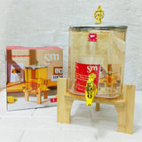 AM6276 High Borosilicate Glass Beverage Dispenser with Wooden Stand 4200 ml – 1 Piece Set