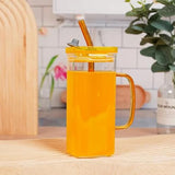 AM3720 Glass Mug Sipper Tumbler with Lid and Silicon Straw