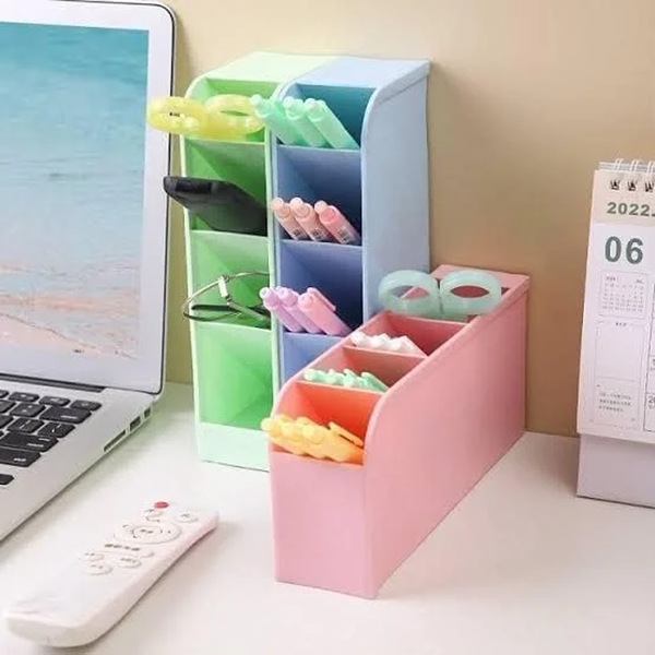 AM6868 Multi-Purpose 4-Slot Plastic Desk Organizer and Pen Stand