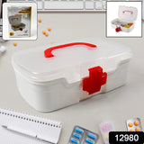 12980 3 Compartment Medical Box 1 Piece Indoor Outdoor Medical Utility Medicine Storage Box Purpose Regular Medicine