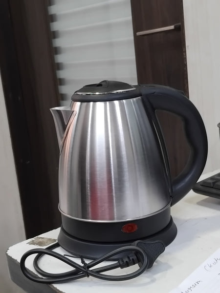 AM2893 Stainless Steel Electric Kettle, Detachable 360 Degree Connector  Water Boiler Beverage Maker  1.5 L, Silver)