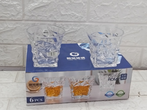 AM3750 Diamond Crystal Cut Whiskey Glasses Set of 6 Pcs 300ml