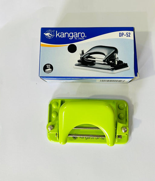 3930 Kangaro DP-52 | 2 Hole Metal Classic Mini Paper Punch | Removable Chip Tray With Durable Steel Consecution