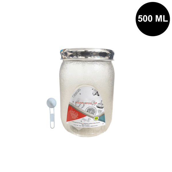 3987 Plastic Transperant Pet Jar 500 Ml