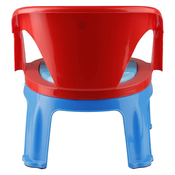 3974 Plastic Baby Chair with Soft Cushion & Sound Whistle for Kids - MultiColor