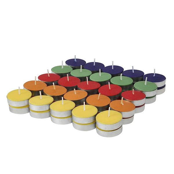 AM0153 Tealight Candles MultiColor (Pack of 50, 6 GM)