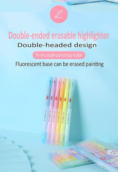 AM2442 Fantasy Double Headed Erasable Highlighters Marker Pen HMC-9169 Multicolour 6Pcs