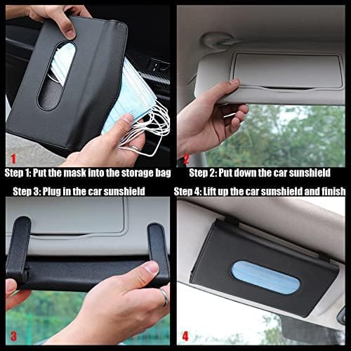 AM3410 Premium Leather Sun Visor Mount Tissue Holder With Tissue