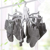 AM2536 Octopus Shape Plastic Clothes Drying Hanger Rack With 24 Clip Multicolour 1 Pcs