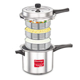 AM2238 Prestige Popular Plus Svachh Virgin Aluminium Spillage Control Outer Lid Pressure Cooker, 5 L