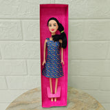 AM6021 Stylish Fashion Doll in Blue Printed Dress