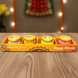 Di0384 Handcrafted Diwali Matka Style Wax Diyas – Multidesign Colorful