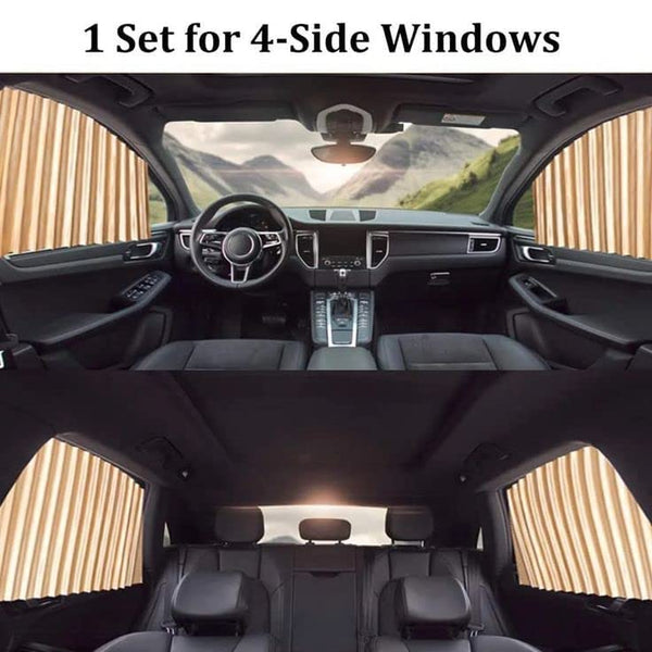 7498A  4PCS CAR CURTAIN SLAT FOLDING WINDOW SUNSHADE MAGNETIC CAR SIDE WINDOW SUN SHADE SLIDER