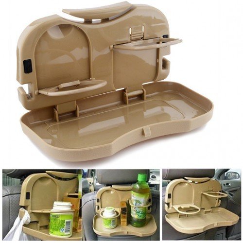 3225 Travel Dining Tray JH-924 Car Travel Tray Plastic Folding Auto Car Back Seat Table Drink Food Cup Tray Holder Stand Desk Multicolour