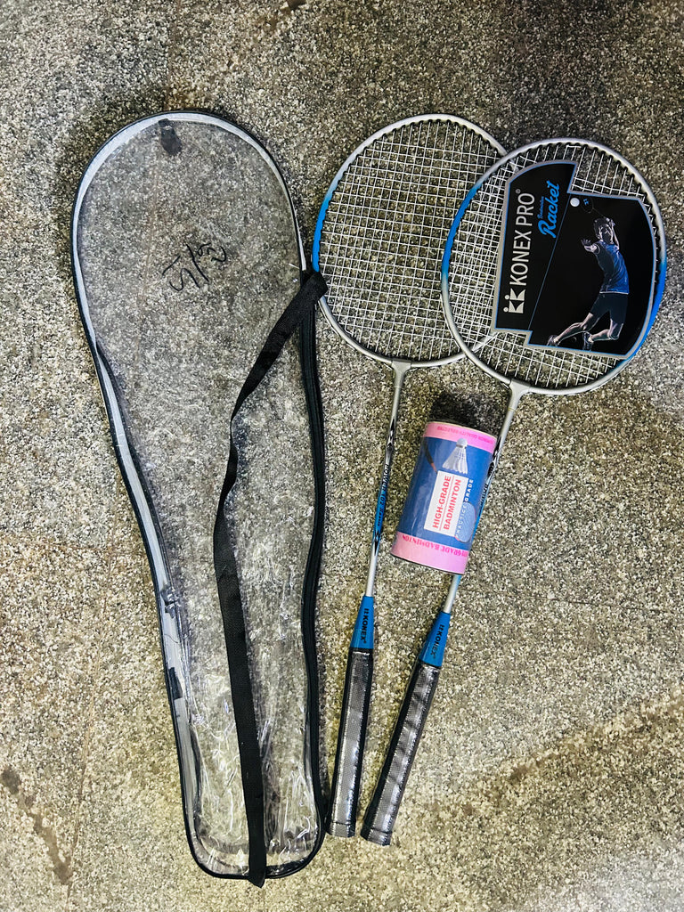 Konex Racket AM0353 Konex Pro Steel Badminton Racket, Set of 2 Piece & 1 Piece Shut ...