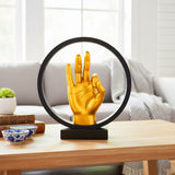 AM6244 Decorative Golden Hand Sculpture – OK Sign Gesture