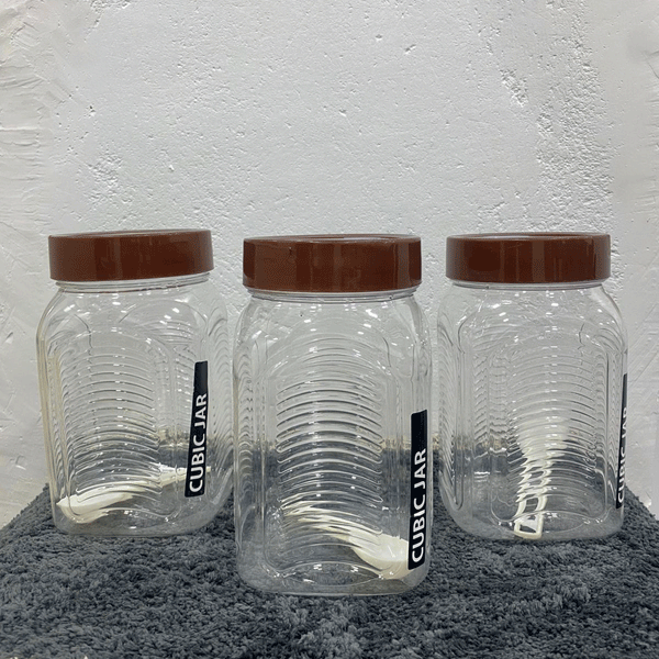 AM5912 Royal Premium Cubic Jar With Spoon Set – 1800ml (Pack of 3)