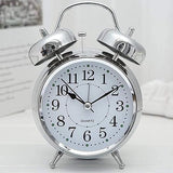 3068 Analog Twin Bell Alarm Clock (Silver) High Volume Bedside Luminous Alarm for Bedroom/Office