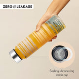 AM5176 Borosil Artisan Series Glance 550 Ml Wide Mouth Glass Bottle with Metal Lid - Store Water, Lassi, Juice, Smoothies