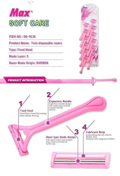 3361 Soft Care Razor for Men and Women with Moisturizing Strip (Pack Of 1Pcs)