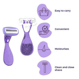 A06705 Touch Feel Women's Hair Removal Razor with In-Built Gel Bars