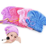 AM2872 Hair Bow Cap Microfiber Hair Towel Cap Fast Coral Velvet Hair Drying Towel Multicolour Pack Of 1