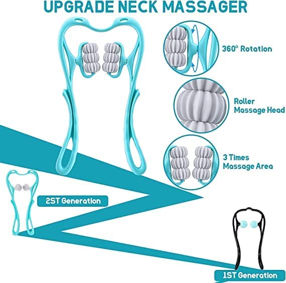 6593 NECK SHOULDER MASSAGER, 13.5X7.08IN PORTABLE RELIEVING THE BACK FOR MEN RELIEVING THE WAIST WOMEN