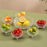 AM2658 Crystal Glass Bowl Set of 7 pcs with 1 Large Bowl & 6 Small Bowls for Serving Snacks,Pudding,Dessert,Fruits and Kitchen Purpose - Transparent Edition