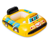 AM3976 Vehicle Fire Engine Shape Sit Pool Float Tube Boat Beach Water Swimming Pool Tube Inflatable Kiddie Swim Water Ring Swimming Tube Ring for Kids (School Bus)