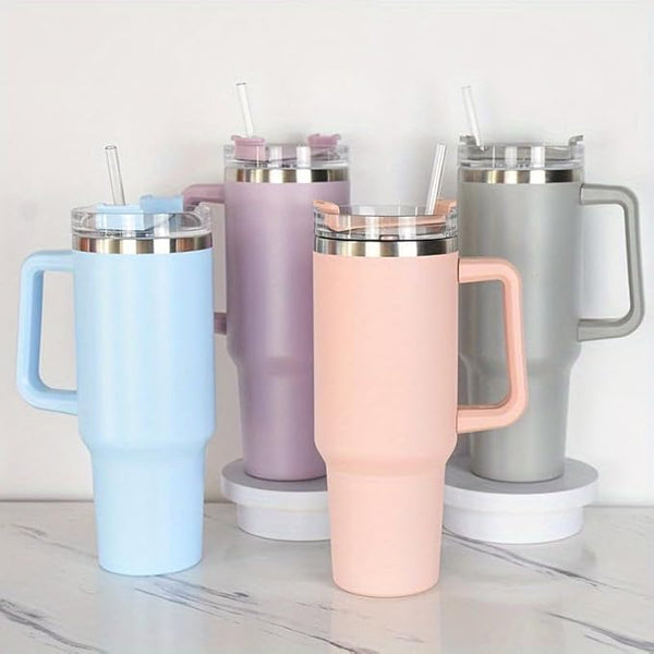 3064 Sipper Bottle With Handle Straws Insulated Leakproof Lilac 1200ml Multicolour 1 Pcs