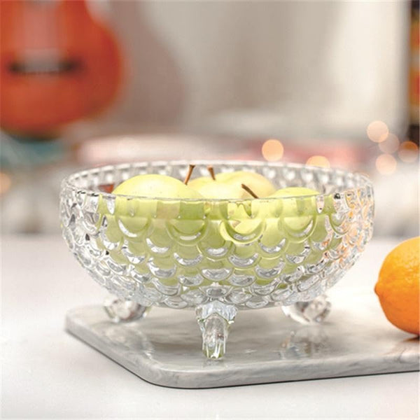 AM2658 Crystal Glass Bowl Set of 7 pcs with 1 Large Bowl & 6 Small Bowls for Serving Snacks,Pudding,Dessert,Fruits and Kitchen Purpose - Transparent Edition