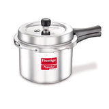 AM2235 Prestige Popular Plus Svachh Virgin Aluminium Gas and Induction Compatible Outer Lid Pressure Cooker, 1.5 L