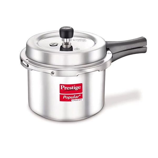 AM2235 Prestige Popular Plus Svachh Virgin Aluminium Gas and Induction Compatible Outer Lid Pressure Cooker, 1.5 L