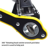 3713 Auto Labor-Saving Jack Ratchet Wrench, Universal 360 Degree Swivel Tire Wheel Jack Ratchet Wrench Scissor Jack