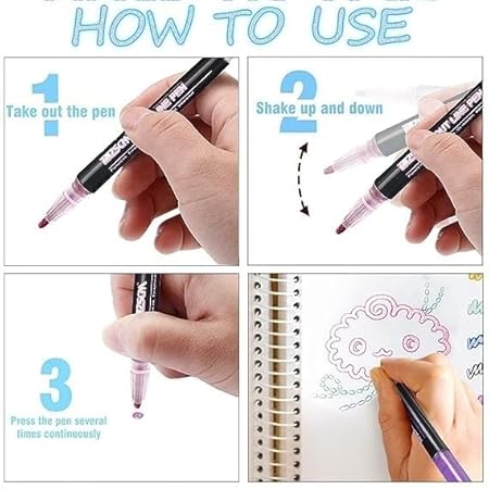 AM2445 Outline Marker Pen Metallic Dual Colour HMC-9031 Double