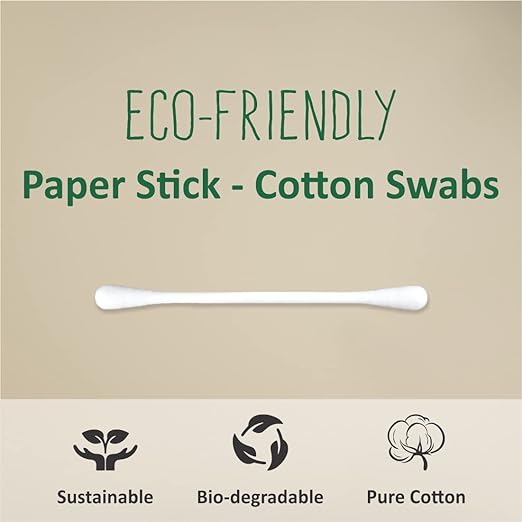 3339 TULIPS Eco friendly buds 100  Ear Buds/Swabs with White PAPER Sticks