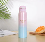 3803 Stainless Steel Insulated Cute Water Bottle Straw Flip Open 500ml