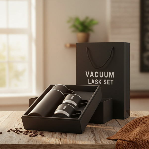 AM7230 Vacuum Flask Set - Insulated Water Bottle 3 Cups Gift Set