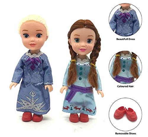 AM2912 Snow Sister Doll Toy LMI-5509 2 Pretty Snow Sisters Dolls with Beautiful Hairs and Moveable Body Parts