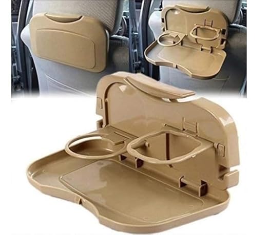 3225 Travel Dining Tray JH-924 Car Travel Tray Plastic Folding Auto Car Back Seat Table Drink Food Cup Tray Holder Stand Desk Multicolour