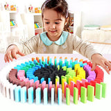 3902 - 100 Pcs/Set Colorful Dominoes Wooden Blocks Children Early Educational Play Toy