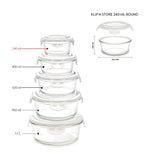 AM3701 Borosil Round 240ml Glass Food Storage Container 1 Pcs