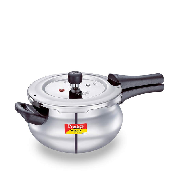 AM2245 Prestige 3L Deluxe Alpha Svachh Stainless Steel Outer Lid Pressure Cooker with Glass Lid