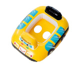 AM3976 Vehicle Fire Engine Shape Sit Pool Float Tube Boat Beach Water Swimming Pool Tube Inflatable Kiddie Swim Water Ring Swimming Tube Ring for Kids (School Bus)