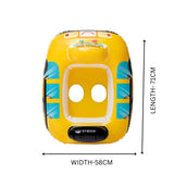 AM3976 Vehicle Fire Engine Shape Sit Pool Float Tube Boat Beach Water Swimming Pool Tube Inflatable Kiddie Swim Water Ring Swimming Tube Ring for Kids (School Bus)