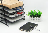 3058 Metal Mesh 4 Tier Paper Tray Organizer For Desk Stackable File Rack