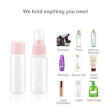 3075 7Pcs Travel Cosmetics Bottles Kit Set for Shampoo, Cosmetics & Other Essentials - with Pouch